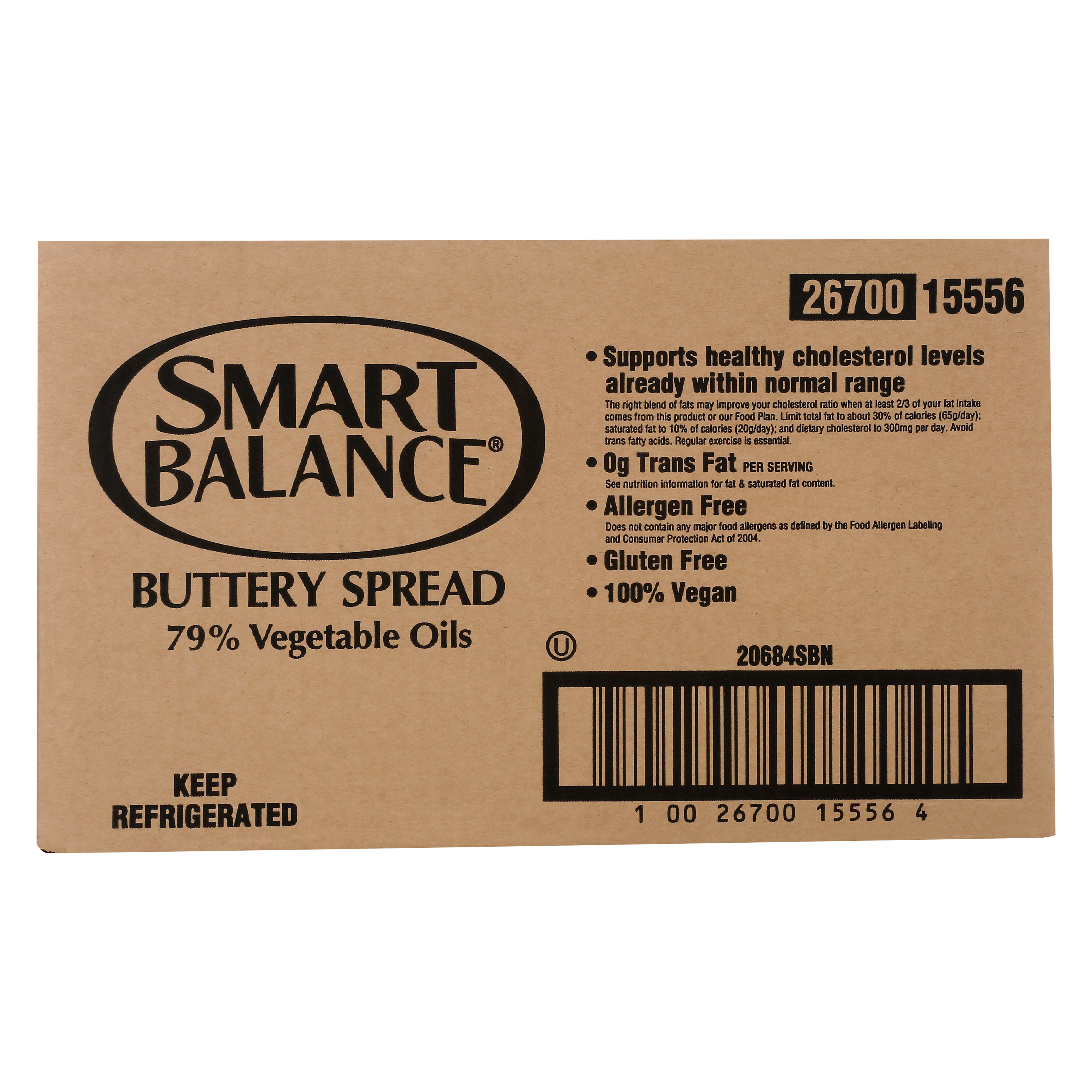 Smart Balance 79 Percent Vegetable Oil Buttery Spread, 1 Pound -- 30 per  case.